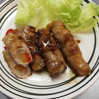 パプリカと舞茸の肉巻き☆生姜焼き